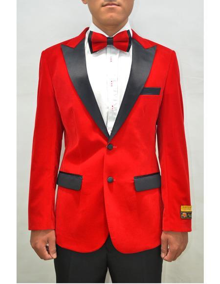 Red Fully Lined Fashion Smoking Cheap Priced Blazer Jacket