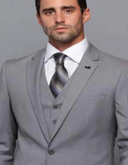 Extra Slim Fit Suit Ultra Extra Slim Fit ~ Tapered Fitted European Cut Suit Grey