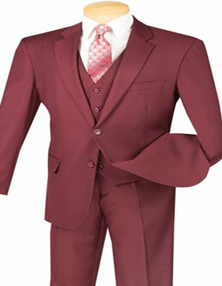 Burgundy Maroon 3 Piece Suit for Men  
