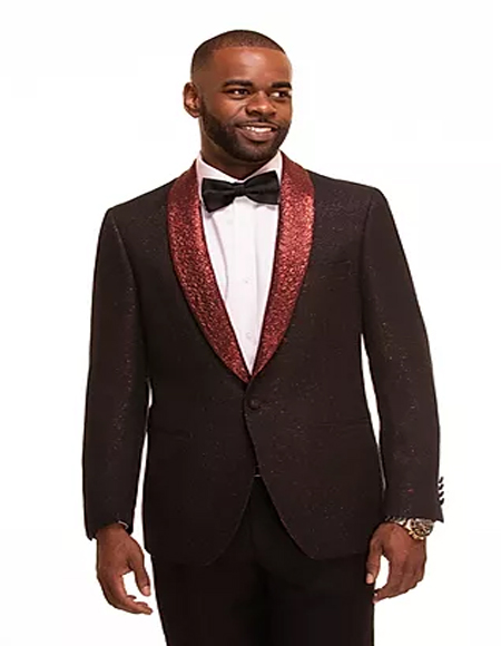 Red Single Breasted Fashion Prom - Wedding Suits & Tuxedo