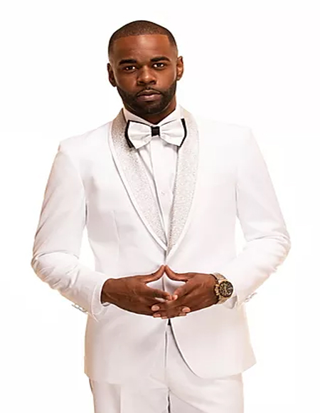 White Fashion Prom - Wedding Suits & Tuxedo Shawl Collar Tuxedo For Men