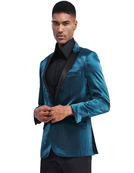 Prom Turquoise Color Tuxedo Jacket Blazer Sportcoat