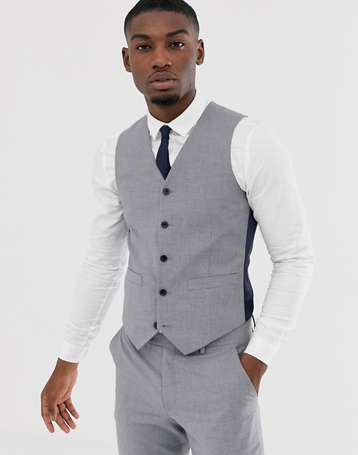 Mens Suit Vest + Gray (Vest and Pants)