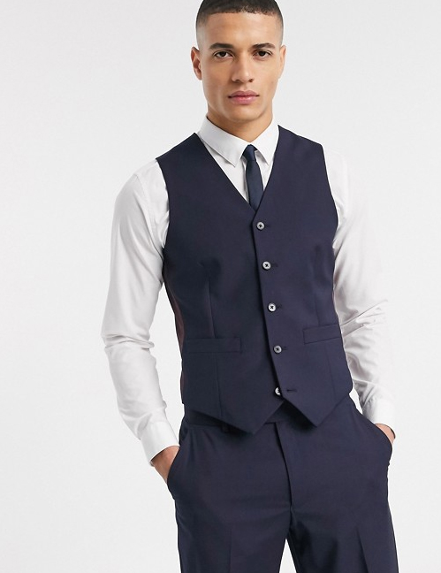 Mens Suit Vest + Navy (Vest and Pants)