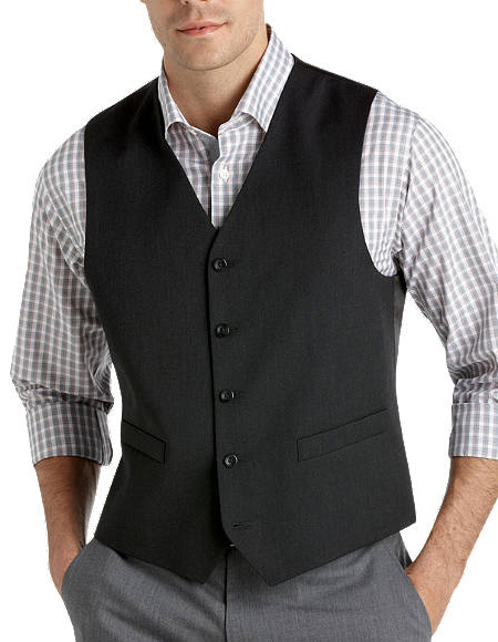 Five Button Besom pocket mens Platinum Suit Separates Vest Charcoal