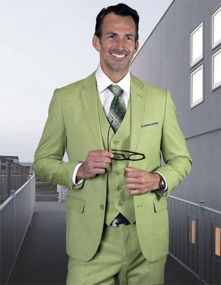 Two Button Ultra Slim Fit Prom Suit / Wedding Suit In Pistachio