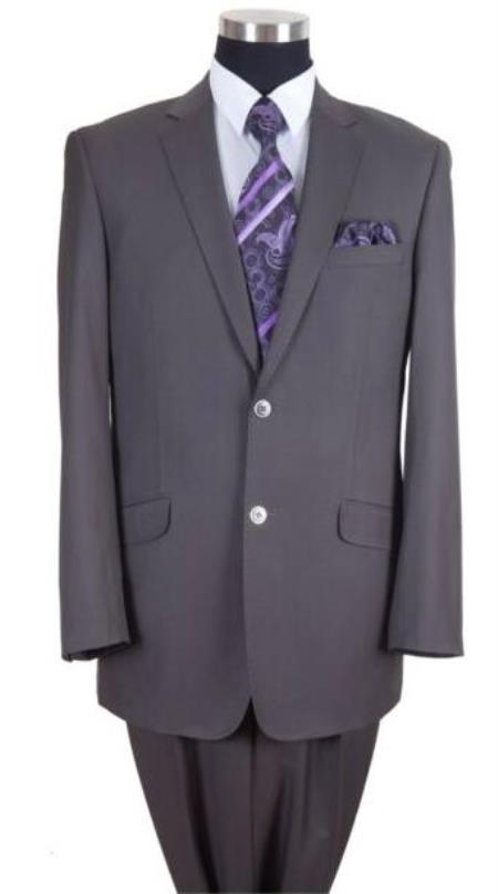 Grey 2 Button Big And Tall Mens Suit