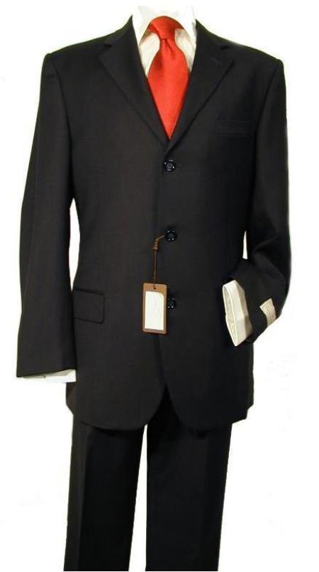 Funeral Suit Three Button Front Black