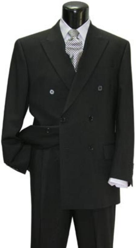 Funeral Black Double Breasted Style Men Dress Suit - Wool