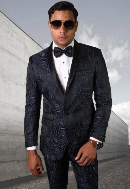 Navy Ultra Slim Fit Prom Suit or Wedding Suit for Men