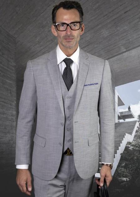 Mens Grey Ultra Slim Fit Prom Suit or Wedding Suit