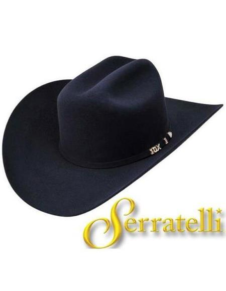 Serratelli 10X Cali Style Black 3 1/2'' Brim Western Cowboy Hat all sizes