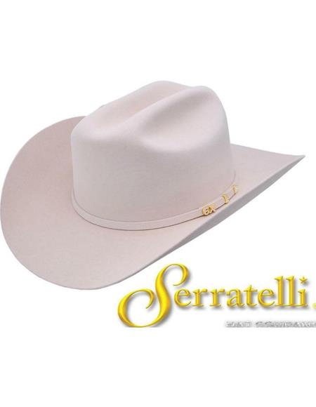 Serratelli 100X Cali EL Comandant White 3 1/2'' Brim Western Cowboy Hat all sizes