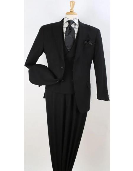 Come with Pants Side Vents 2917V Men's Fashion Suit with Double Beasted Vest 