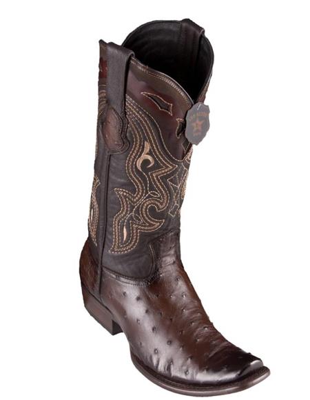 Los Altos Boots Mens Ostrich Black Cherry Cowboy Boots - H79 Dubai Toe - Botas De Avestruz