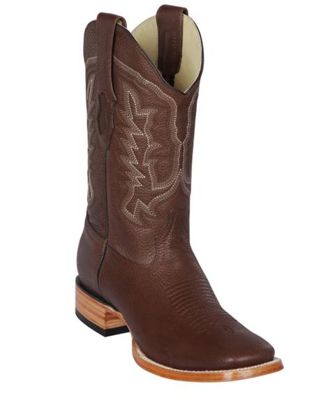 Los Altos Boots Mens Grisly Wide Square Toe Boots Brown
