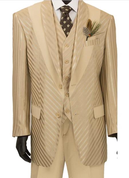 Beige Tan Tuxedo - Champaign - Khaki Color Suit Almond