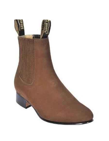 Taupe Los Altos Boots Mens Charro Botin Short Ankle Suede Boots