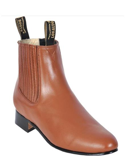 Honey Los Altos Boots Mens Charro Botin Short Ankle Deer Leather Boots