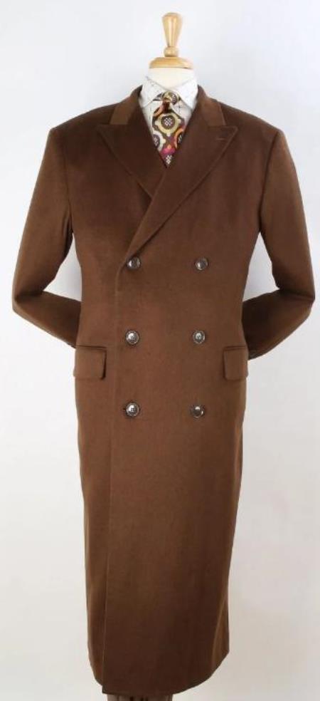 Mens Topcoat Mens Vicuna Light Brown - Dark Camel Coat - 100% Wool Vicuna Light Brown - Dark Camel Overcoat