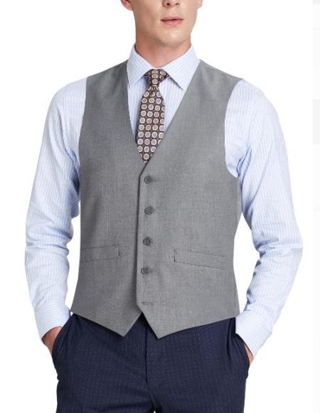 Mens Suit Vest Gray