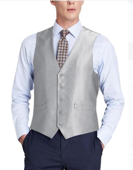 Mens Suit Vest Grey (Shark Skin)