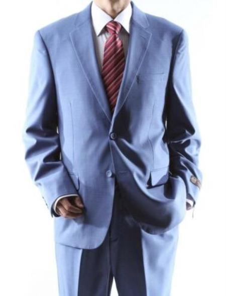 Mens 2 Button Single Breasted Power Blue Suit
