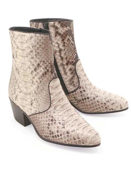 Mens Dress Ankle Boots Los Altos Boots Short Cowboy Boot - Western Ankle Boots Exotic Skin + Python + Skin Type