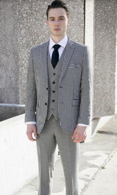 Houndstooth Suit Black and White