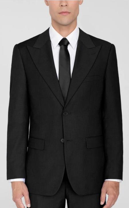 Peak Lapel Suit Black