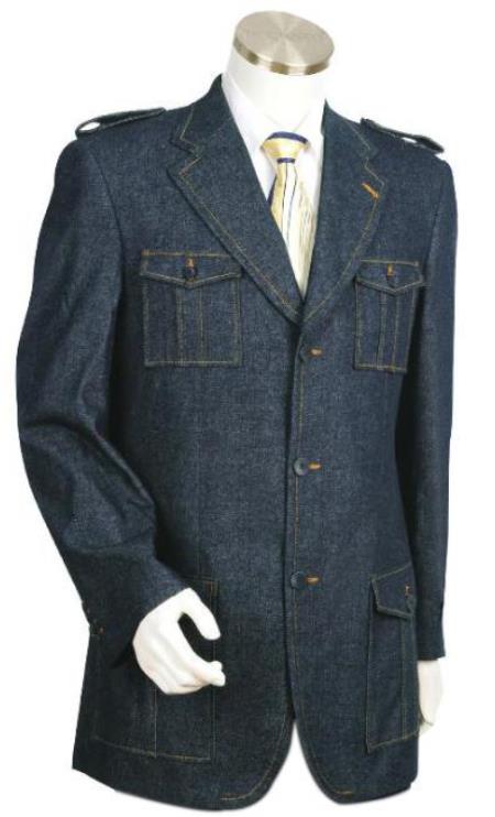Men's Stylish Blue Fashion Denim blazer