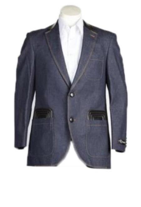Men's Fashion 2 Button Denim blazer