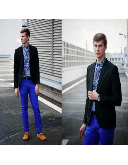 Light Blue Linen Blazer with Blue Pants Outfits For Men (3 ideas & outfits)  | Lookastic