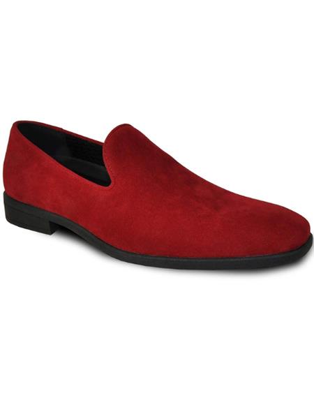 Mens Red Suede Tuxedo Shoes