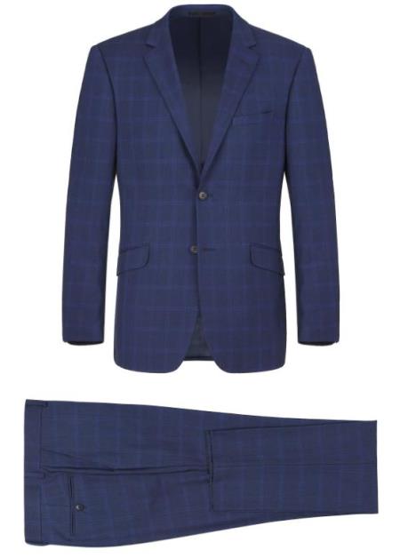 Renoir Marino Slim Fit Suit Style# Plaid Suit - Checkered Suit - Business Suit