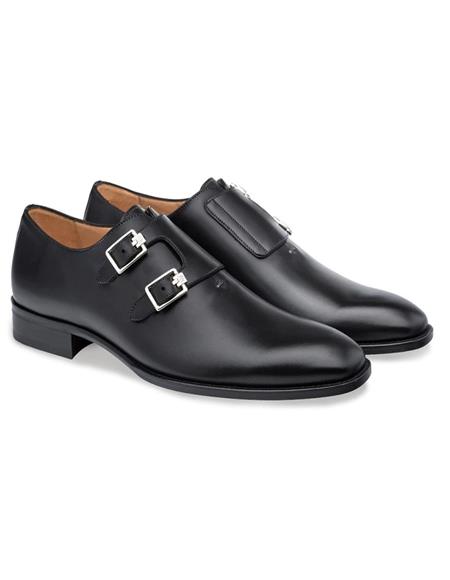 Mezlan Shoes Black Italian Calfskin Leather Shoes