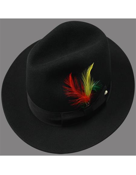Men's 1920's Hats Untouchable Hat - Fedora Mens Hat Black - Wool