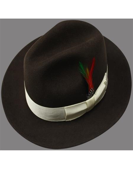 Men's 1920's Hats Untouchable Hat - Fedora Mens Hat Brown - Wool