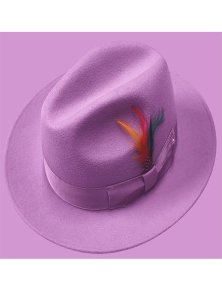 Men's 1920's Hats Untouchable Hat - Fedora Mens Hat Pink - Wool