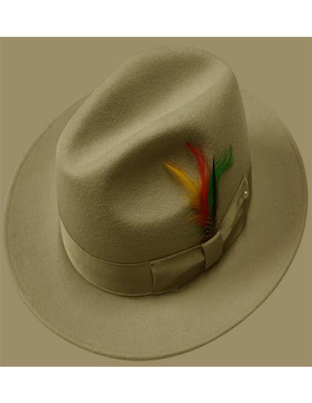 Men's 1920's Hats Untouchable Hat - Fedora Mens Hat Tan - Wool