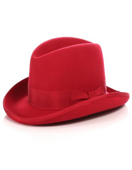 1920s Mens Hat - Gangster Hat - 20s Dress Wool Hat Red