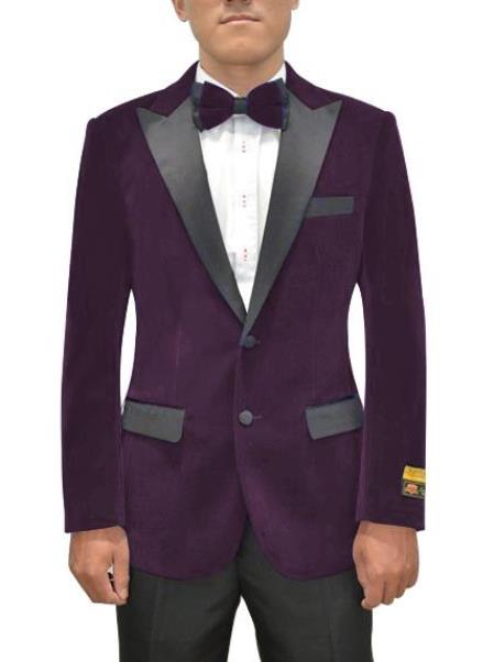 Purple Velvet Blazer - Velvet Tuxedo + Matching Bowtie