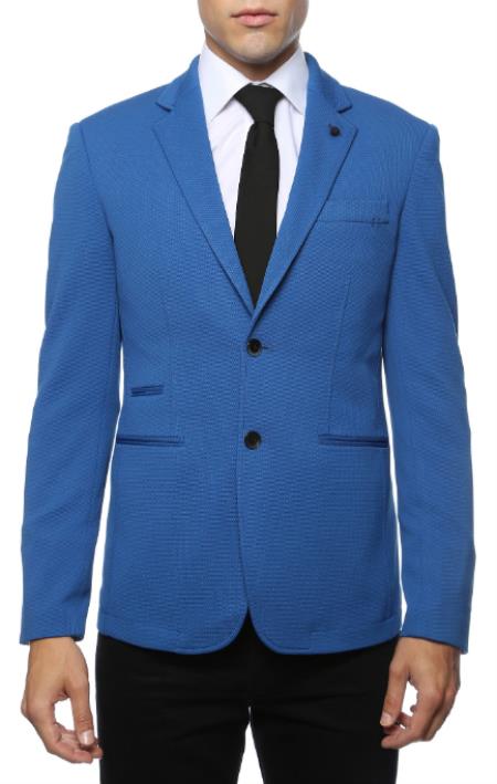 Mens Blue Blazer - Blue Sport Coat  - Casual Slim Fit Blazer