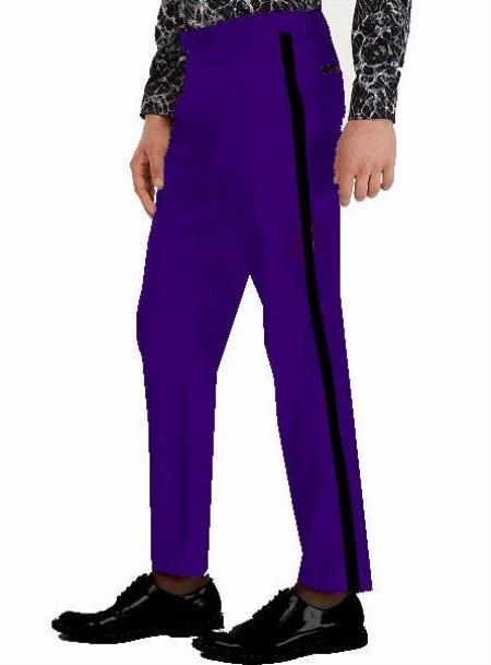 Tuxedo Pants - Flat Front Pants Dark Purple