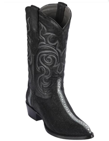 Los Altos Boots - Cowboy Boot - Stingray Boot - J Toe Boot - Western Boot Black