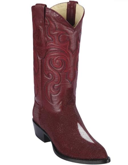 Los Altos Boots - Cowboy Boot - Stingray Boot - J Toe Boot - Western Boot Burgundy