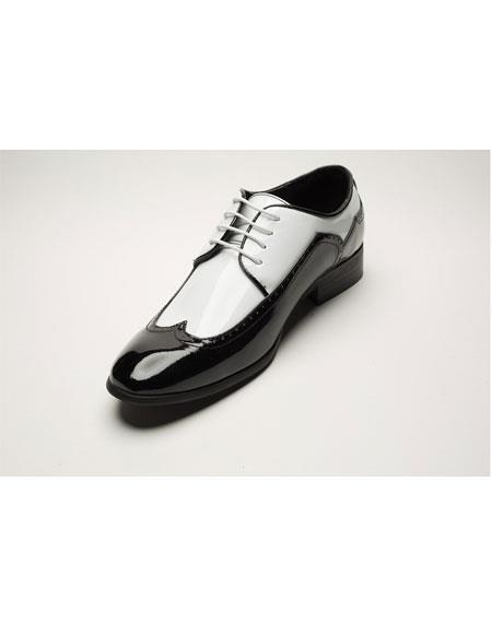 1920s Shoes - Gangster Shoes - Spectator Dress Shoes For Men Black ~ White