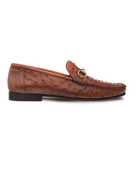 Men's Mezlan Classic Exotic Moccasin Shoes Brandy