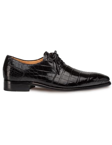 Men's Mezlan Genuine Alligator Full Leather Sole Shoes Black