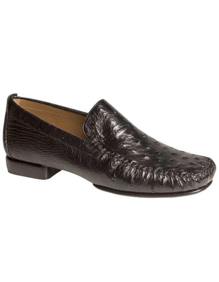 Men's Mezlan Genuine Ostrich Soft and Luxurious Shoes Black